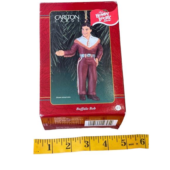 Vintage 90s Carlton Cards Heirloom Buffalo Bob Ornament Howdy Doody Show w/Box - Picture 2 of 16